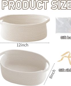 Alternative view of JMvicyroam Small Woven Basket. Empty Gift Basket. White/1 Pack